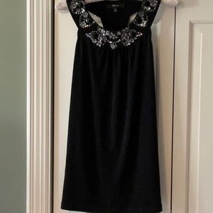 Black beaded long tank